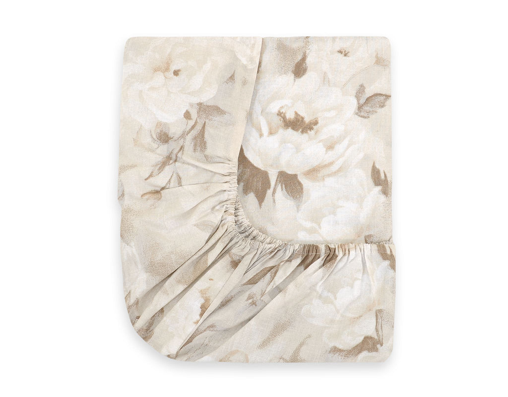 Sheet made of cotton 120x60cm - peonies beige