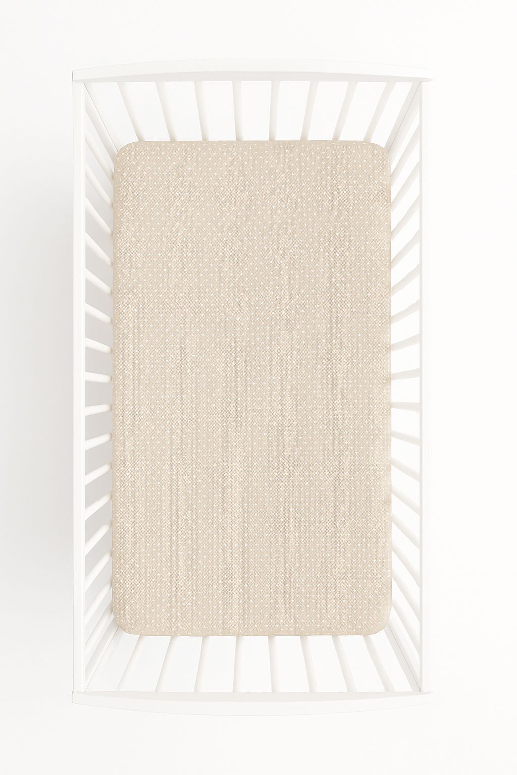 Sheet made of cotton 120x60cm - white polka dots on beige