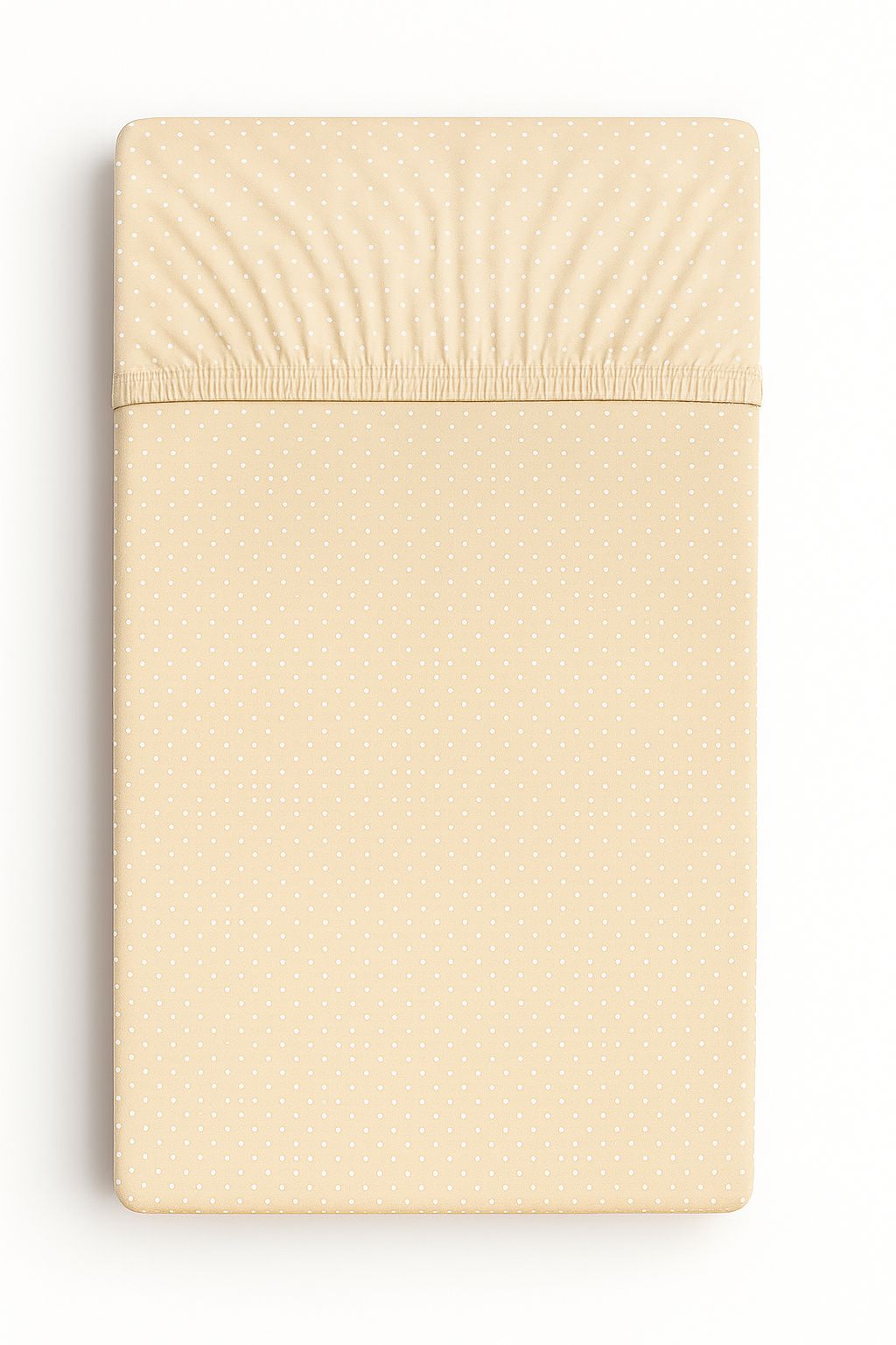 Sheet made of cotton 120x60cm - white polka dots on beige