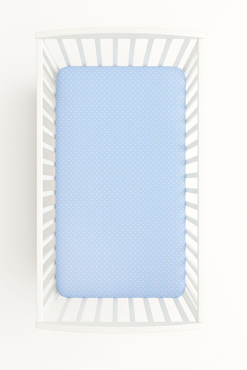 Sheet made of cotton 140x70cm - white polka dots on blue