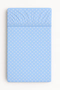 Sheet made of cotton 120x60cm - white polka dots on blue