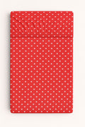 Sheet made of cotton 120x60cm - white polka dots on red