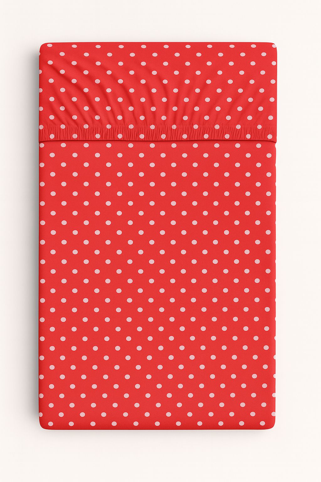 Sheet made of cotton 140x70cm - white polka dots on red