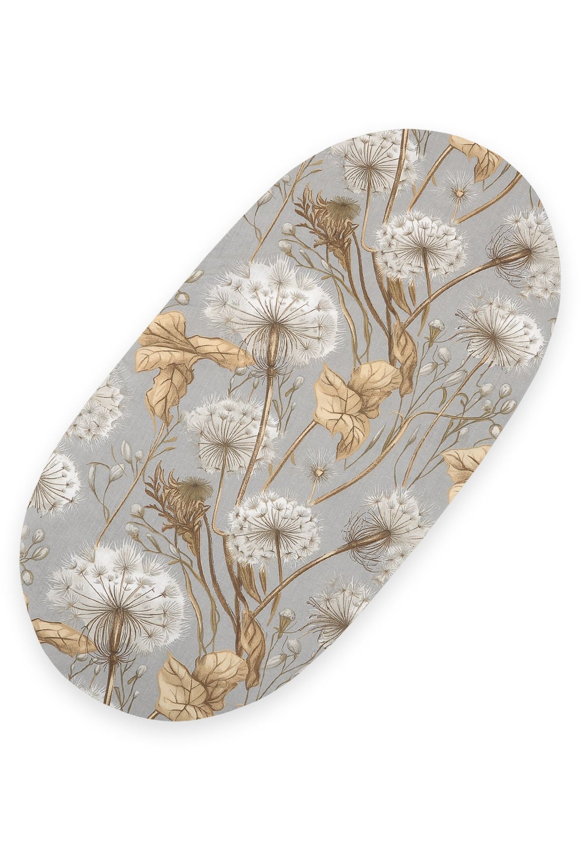 Sheet made of cotton for for prams, moses basket mattress 75x35 cm - Dandelions grey