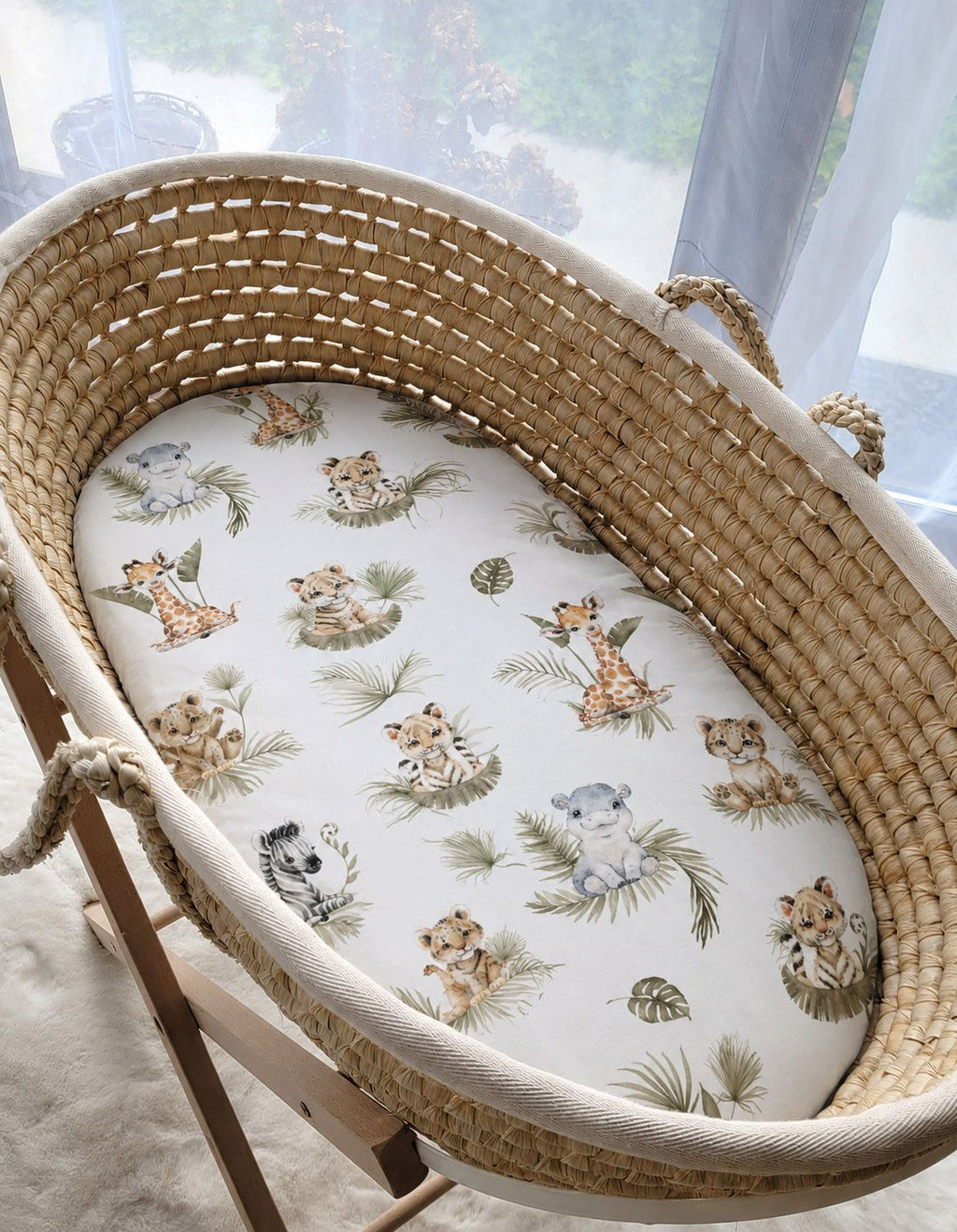 Sheet made of cotton for for prams, moses basket mattress 75x35 cm - Little Safari