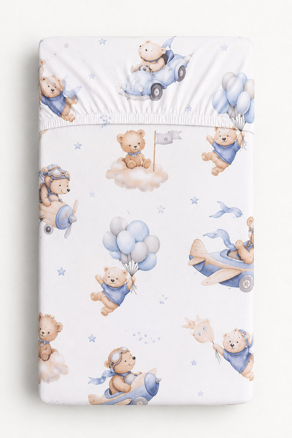Sheet made of cotton 120x60cm - Blue Sky Bears