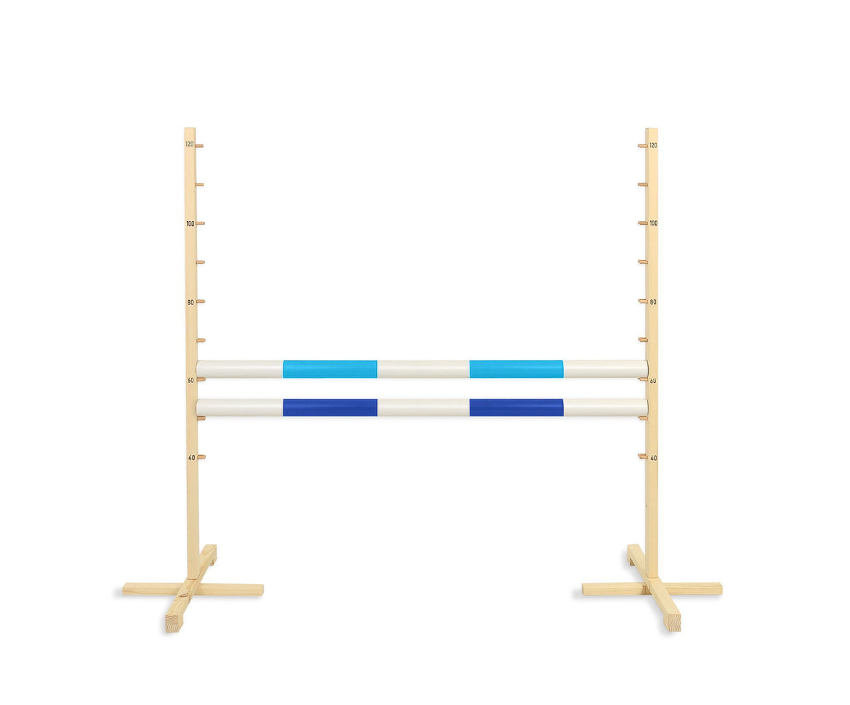 Jumping obstacle for Hobby Horse 120cm, with two beams - light blue and blue
