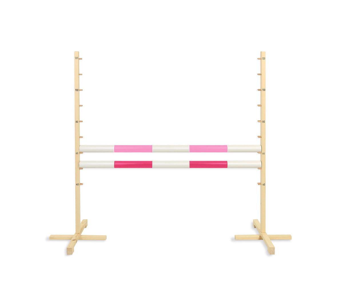 Jumping obstacle for Hobby Horse 120cm, with two beams - light pink and pink