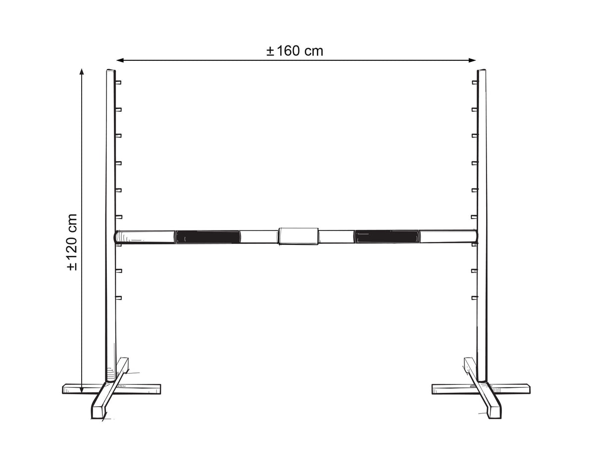 Jumping obstacle for Hobby Horse 160 cm, h-120cm, beam black