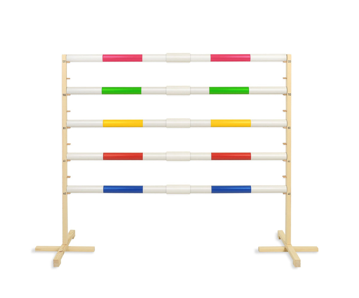Jumping obstacle for Hobby Horse 160 cm, h-120 cm, with two bars red and blue