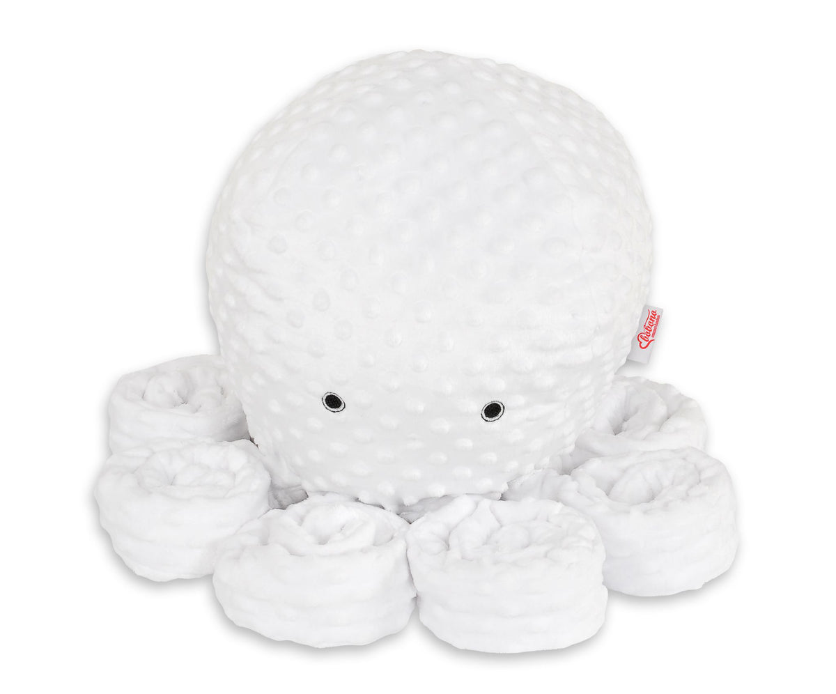 Cuddly octopus big - white - polka dot minky