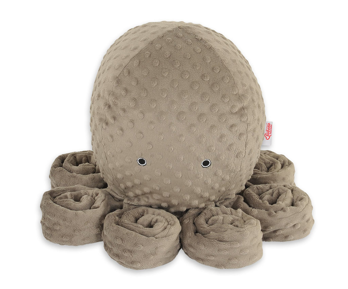 Cuddly octopus big - brown - polka dot minky