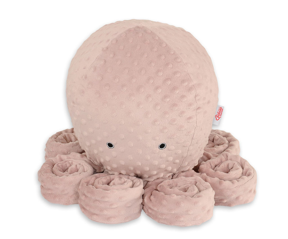Cuddly octopus big - pastel pink - polka dot minky