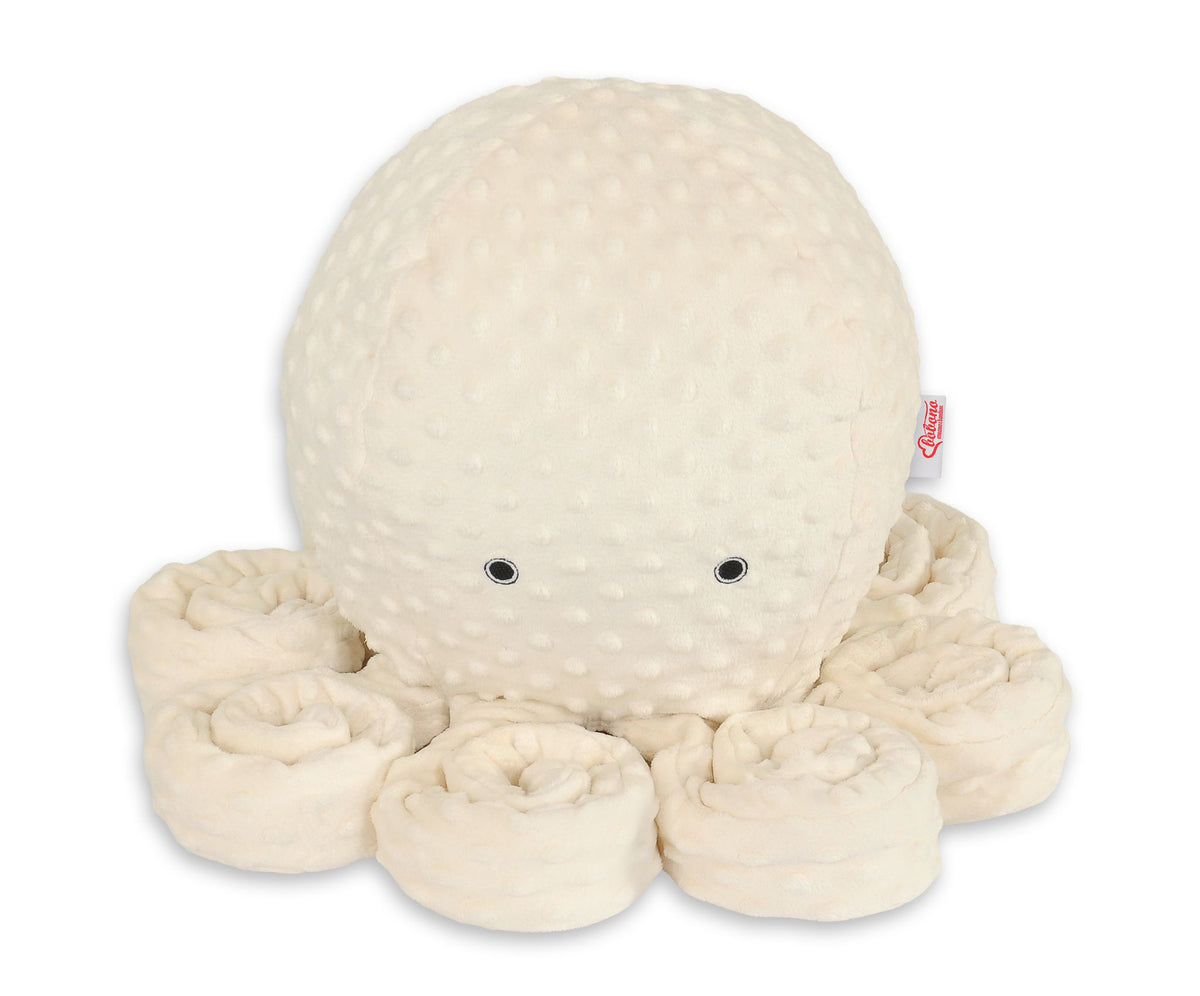 Cuddly octopus big - cream - polka dot minky