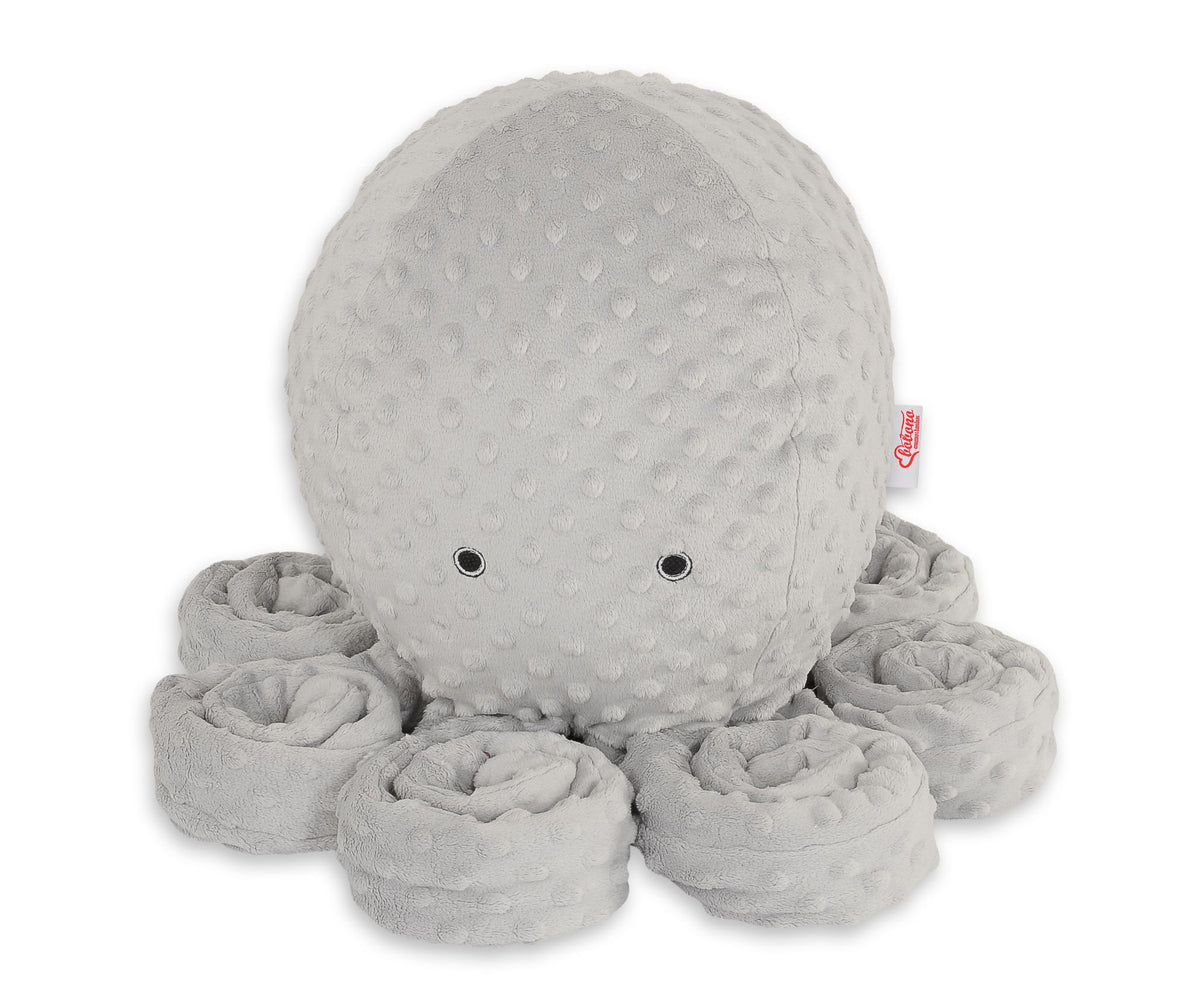 Cuddly octopus big - gray - polka dot minky