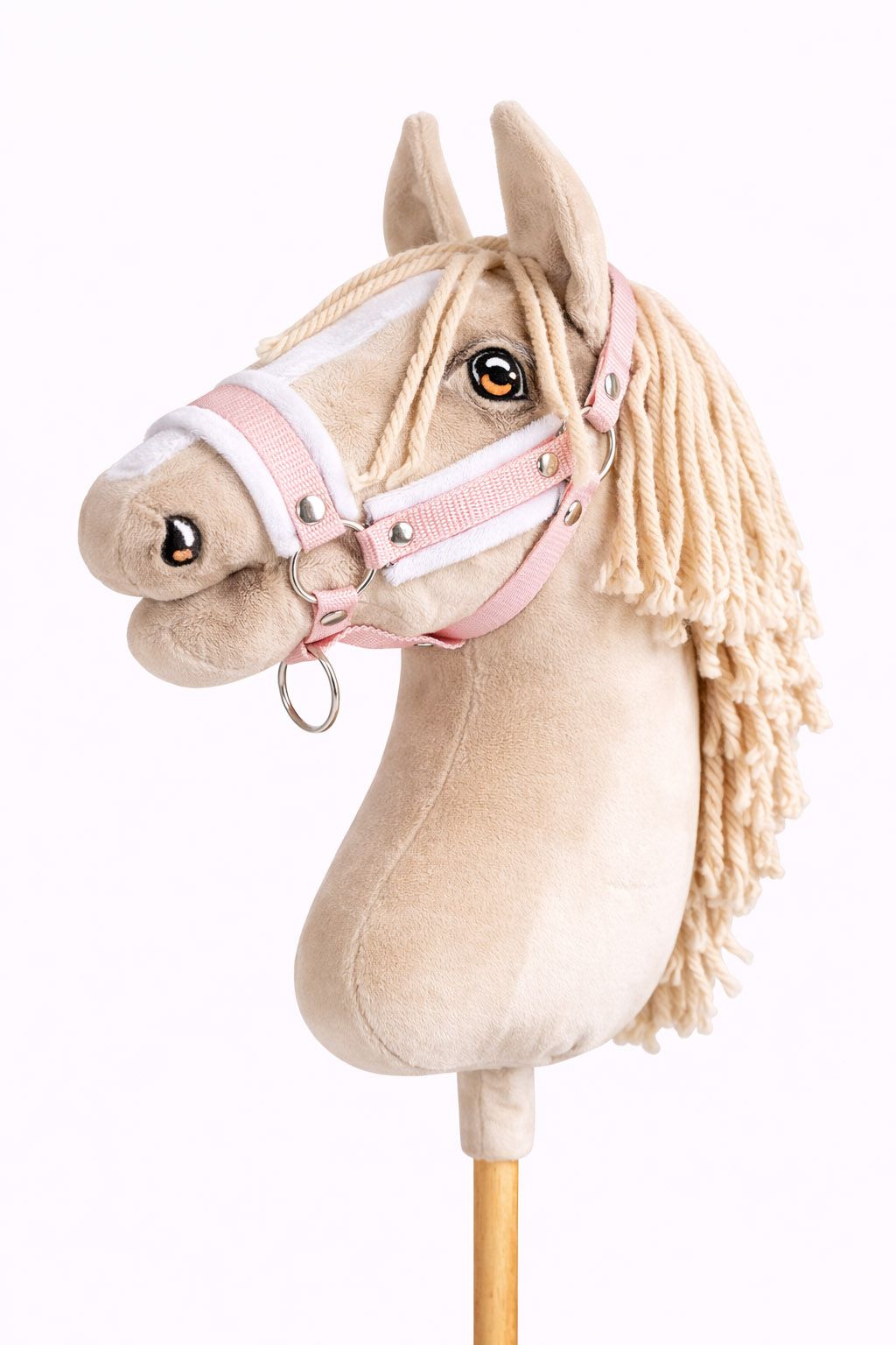 The adjustable halter for Hobby Horse A3 - powder pink with white furry