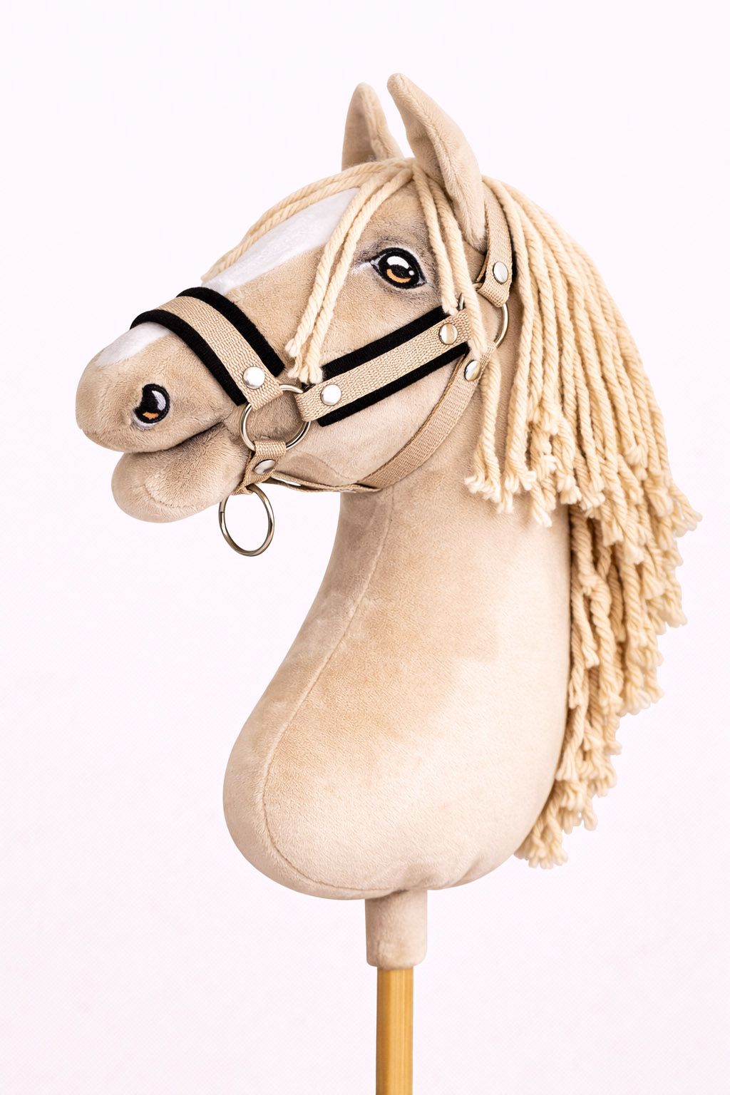 The adjustable halter for Hobby Horse A3 - beige with black furry