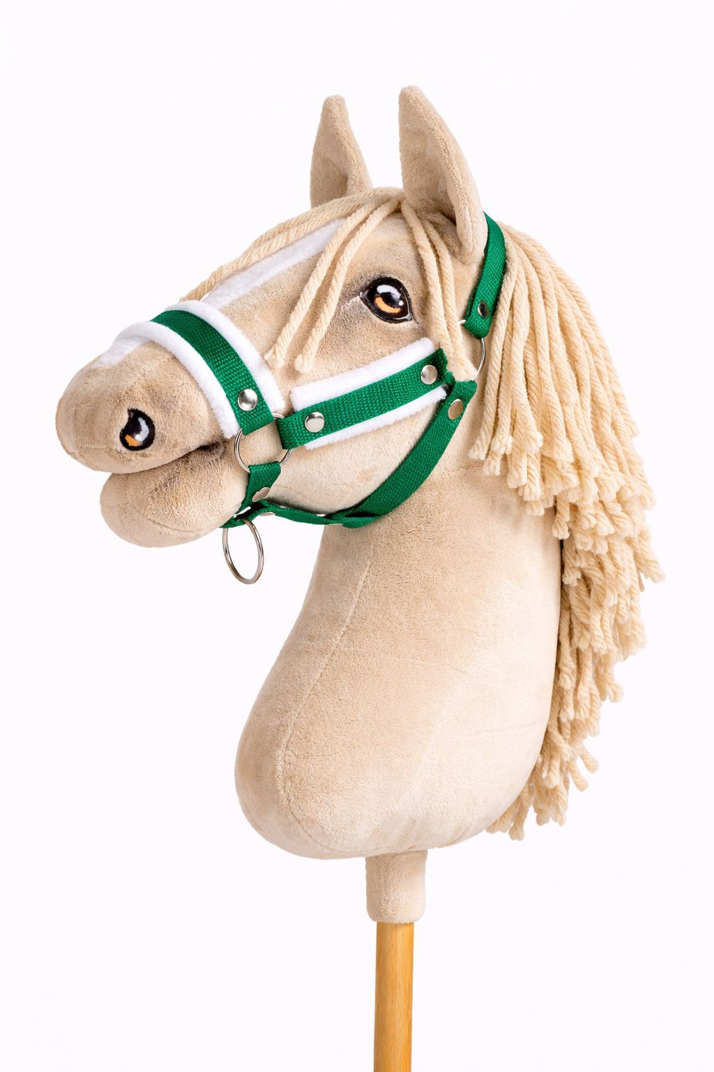 The adjustable halter for Hobby Horse A3 - green with white furry