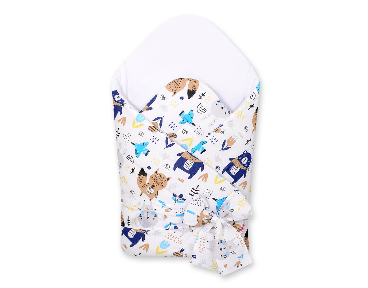 Baby nest 2in1 with stiffening with bow - navy blue bears