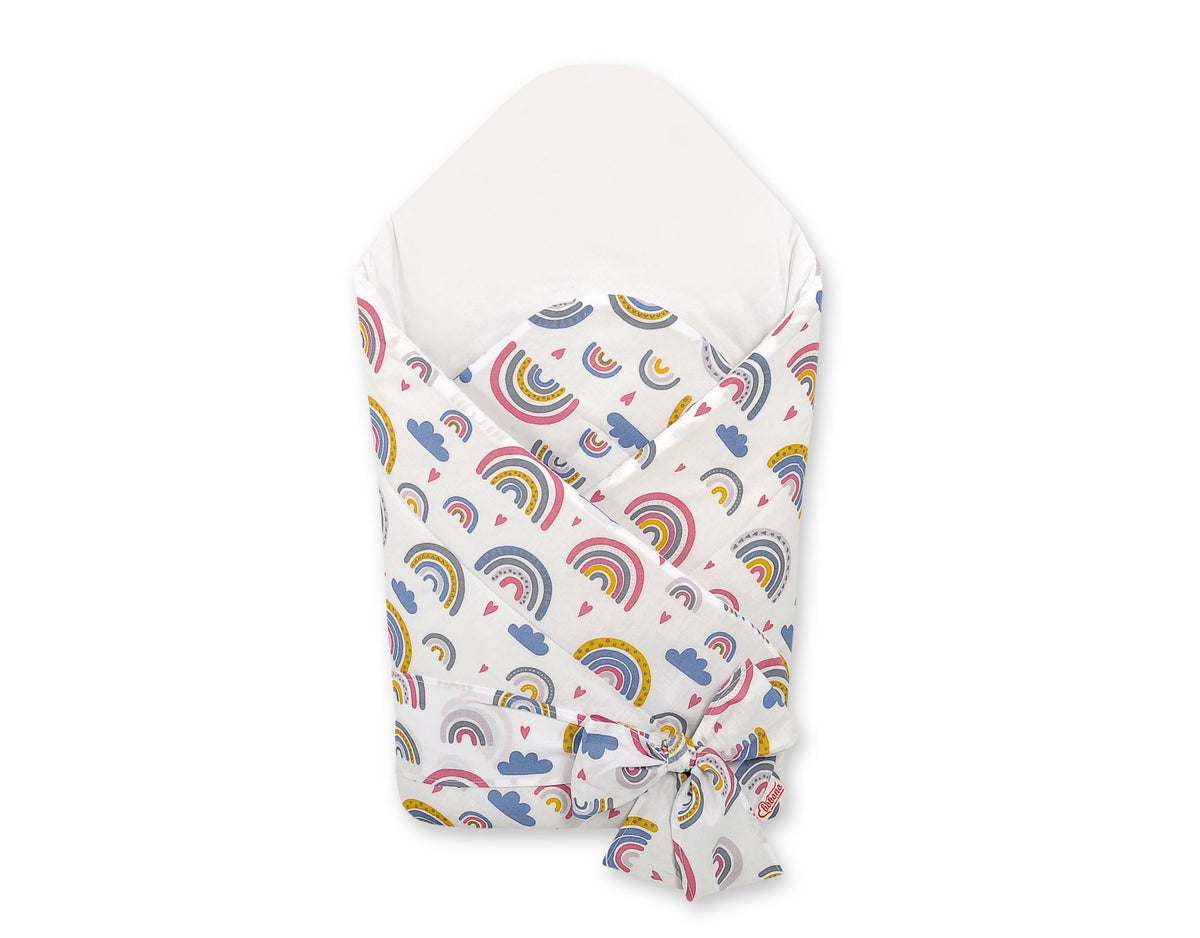 Baby nest 2in1 with stiffening with bow - rainbow