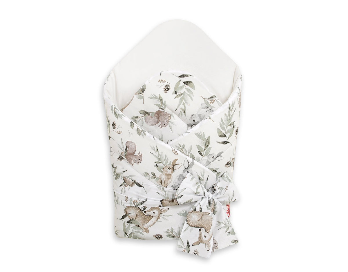 Baby nest 2in1 with stiffening with bow - woodland olive
