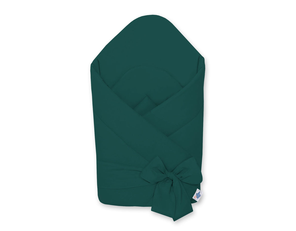 Double-sided baby nest with bow - bottle green