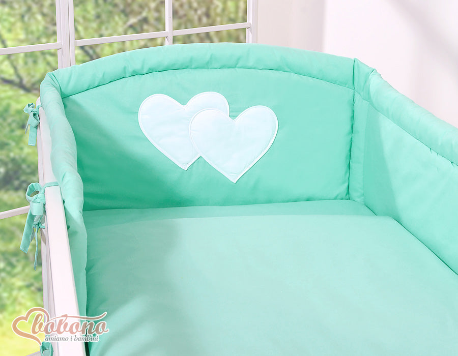 Bedding set 2-pcs 120x90 - Hanging Hearts mint