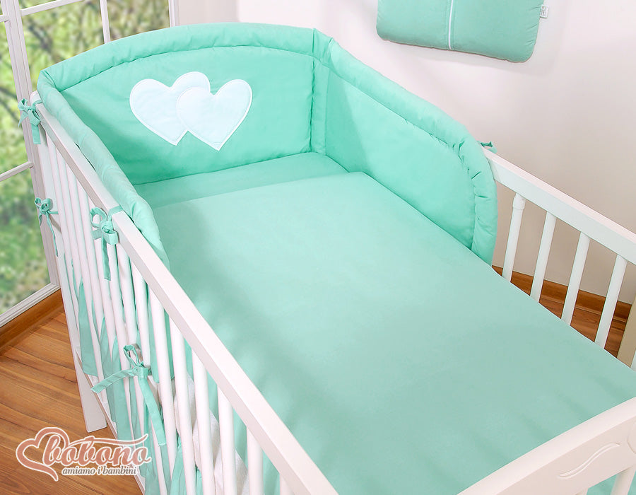 Bedding set 2-pcs 120x90 - Hanging Hearts mint