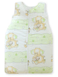 Cotton sleeping bag for children, size M, 6-12 months, TOG 2.5, all-season, green elephants