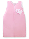 Cotton sleeping bag for children, size M, 6-12 months, TOG 2.5, all-season, hearts pink