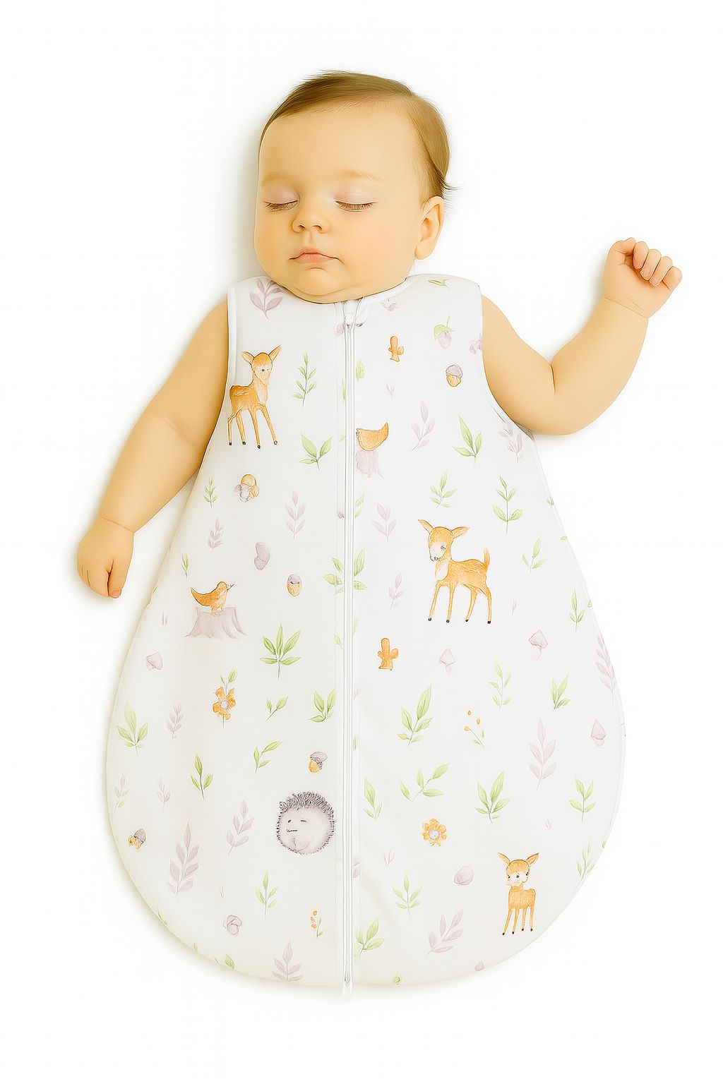 Cotton baby sleeping bag S 0-6 months for summer TOG 1.0 - forest softness