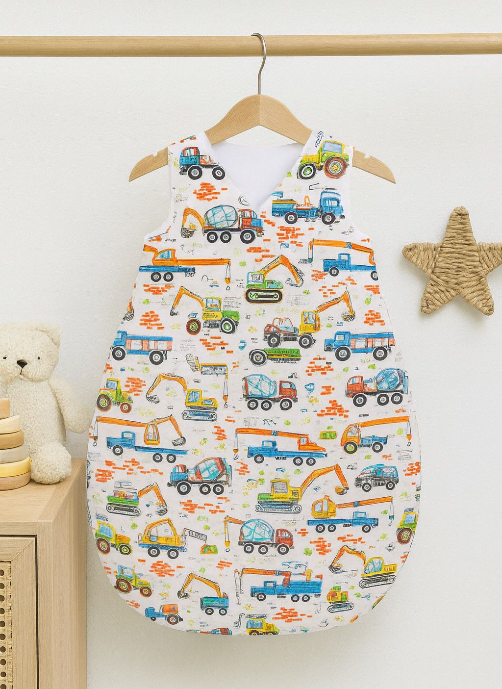 Cotton sleeping bag for children, size M, 3-12 months, TOG 2.5, all-season - construction