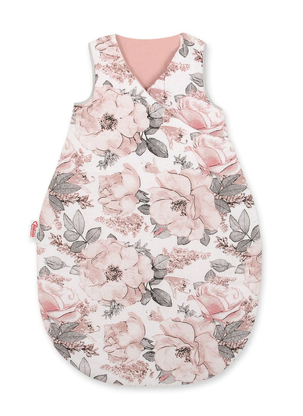 Cotton sleeping bag for children, size M, 3-12 months, TOG 2.5, all-season - sepia roses