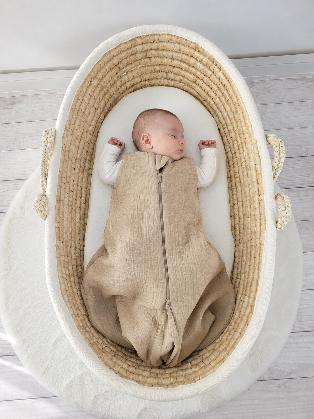 Muslin baby sleeping bag 6-12 months M for summer TOG 1.0 - camel
