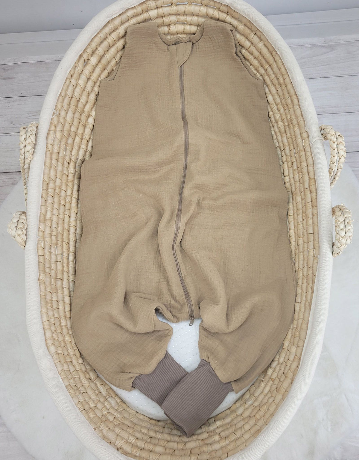 Muslin baby sleeping bag with legs XL 2-4 years for summer TOG 1.0 - camel