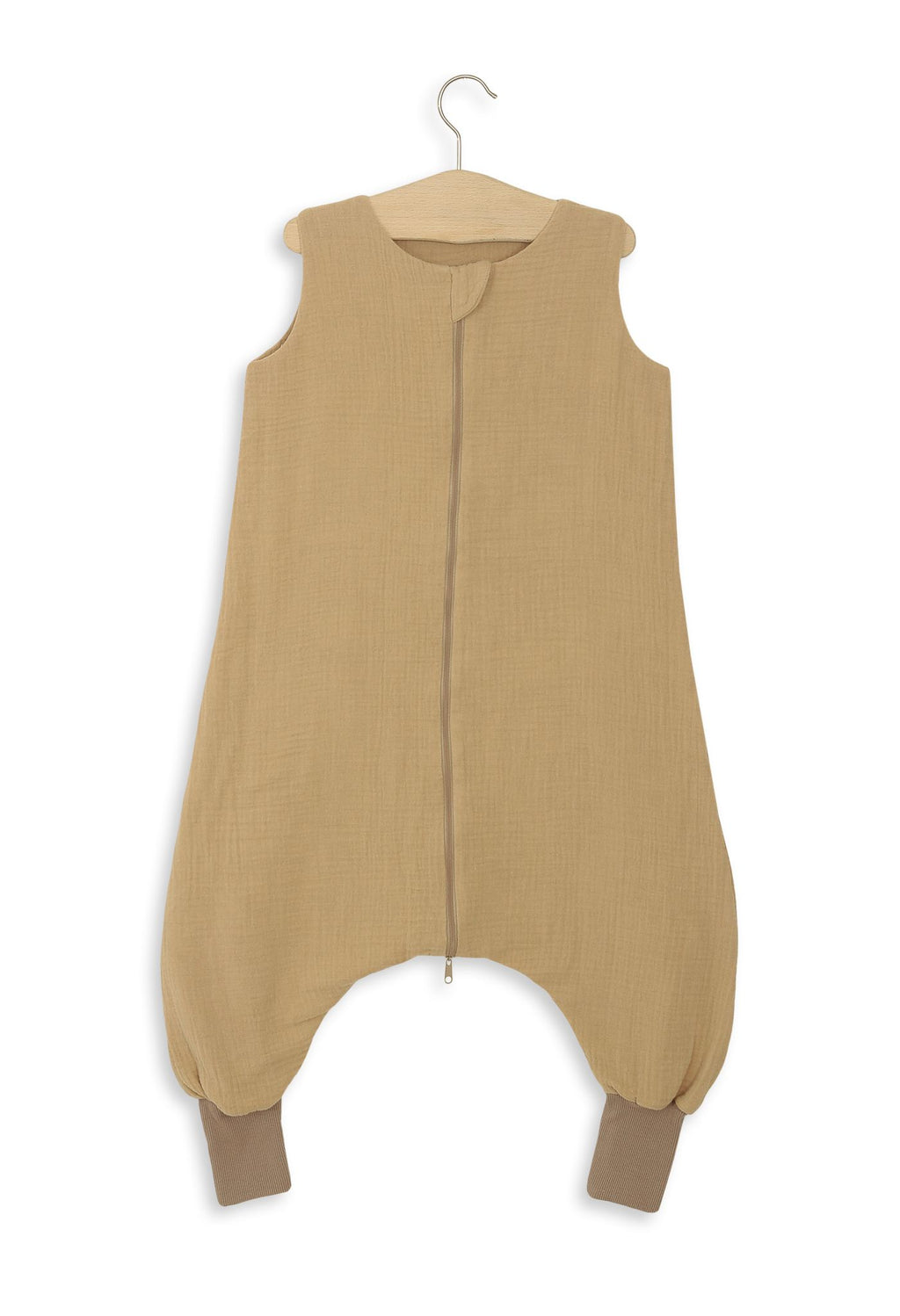 Muslin baby sleeping bag with legs L 9-24 months for summer TOG 1.0 - camel