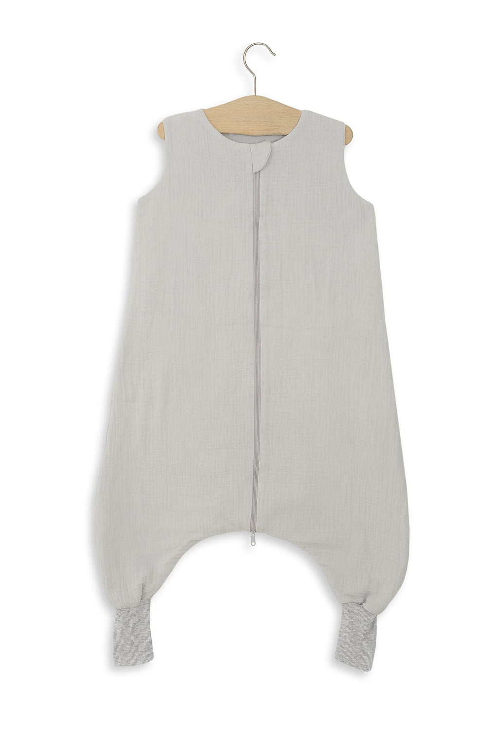 Muslin baby sleeping bag with legs L 9-24 months for summer TOG 1.0 - grey