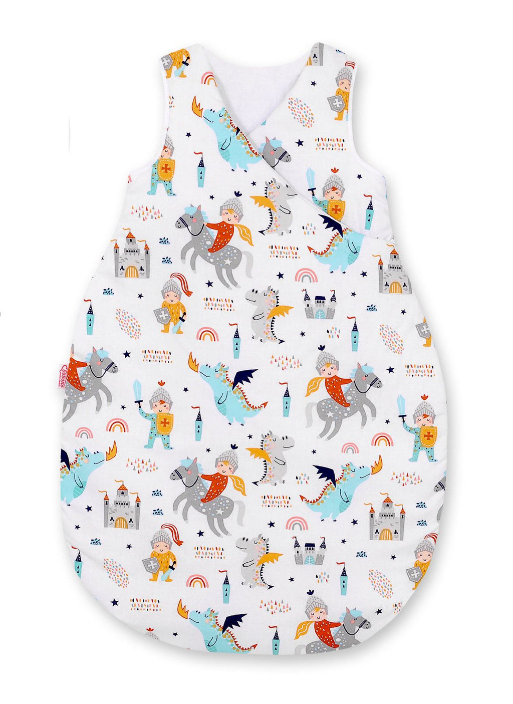 Cotton sleeping bag for children, size M, 3-12 months, TOG 2.5, all-season - knights and dragons