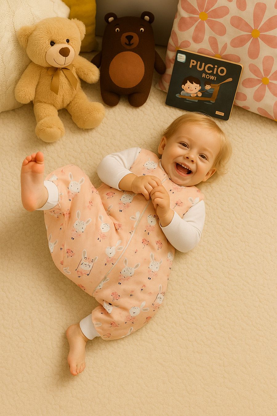 Cotton Baby Sleeping Bag with legs Warm and Cozy L 9-24 months TOG 2.5 - ballerina bunnies