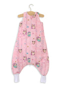 Cotton Baby Sleeping Bag with legs Warm and Cozy L 9-24 months TOG 2.5 - pink owls