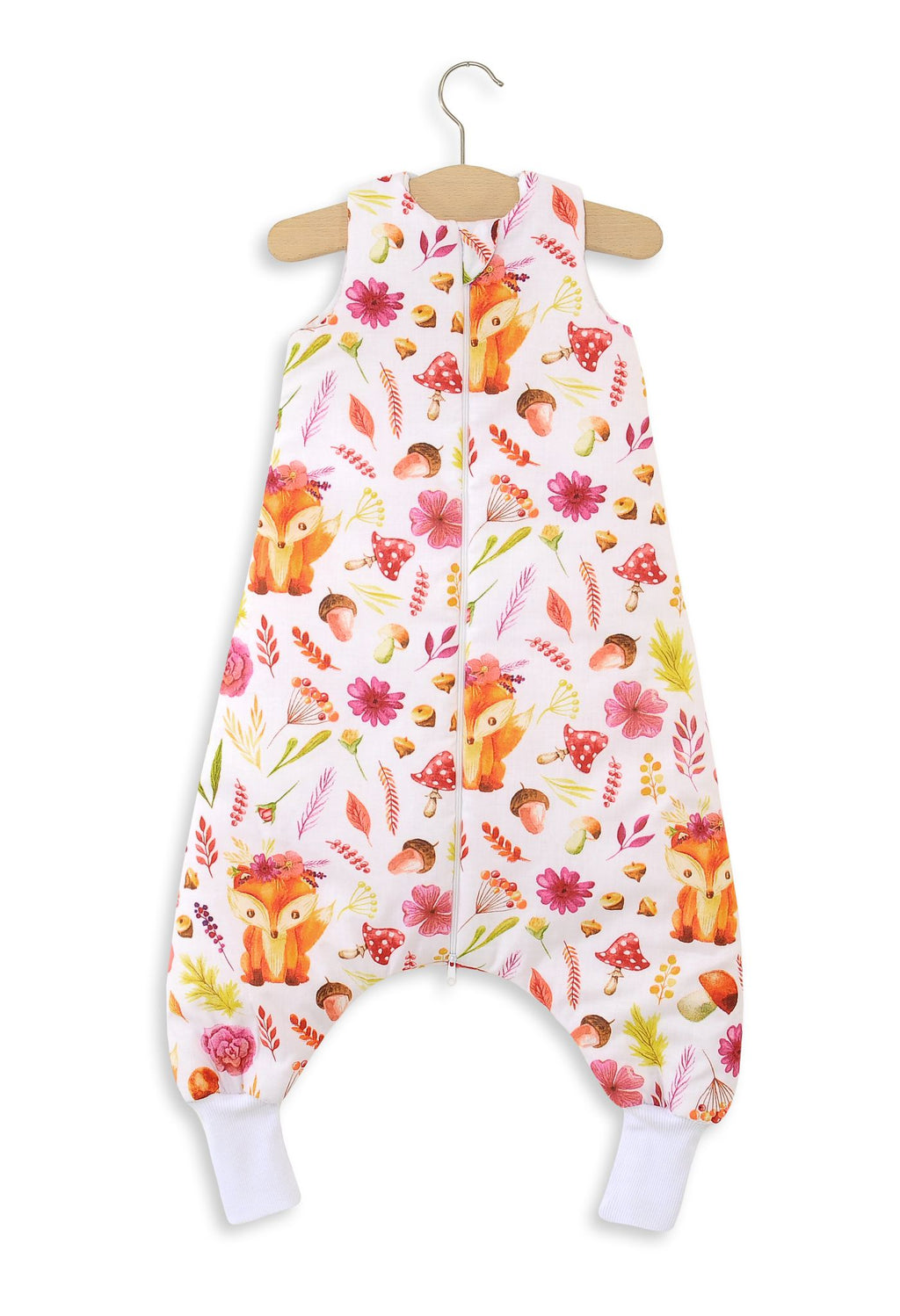 Cotton Baby Sleeping Bag with legs Warm and Cozy L 9-24 months TOG 2.5 - fox in a wreath