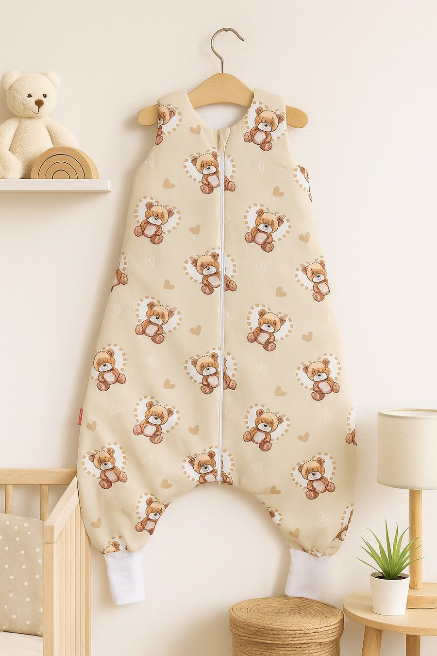 Cotton Baby Sleeping Bag with legs Warm and Cozy L 9-24 months TOG 2.5 - teddy love