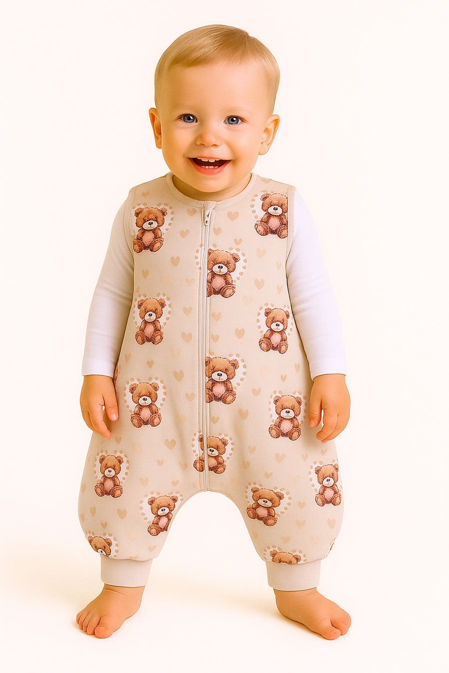 Cotton Baby Sleeping Bag with legs Warm and Cozy L 9-24 months TOG 2.5 - teddy love