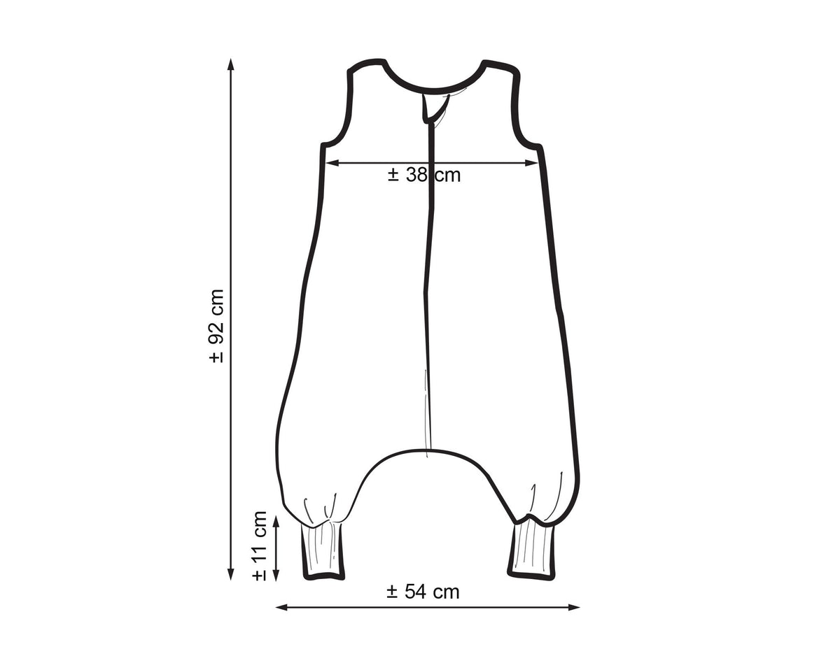 Muslin baby sleeping bag with legs XL 2-4 years for summer TOG 1.0 - pastel pink