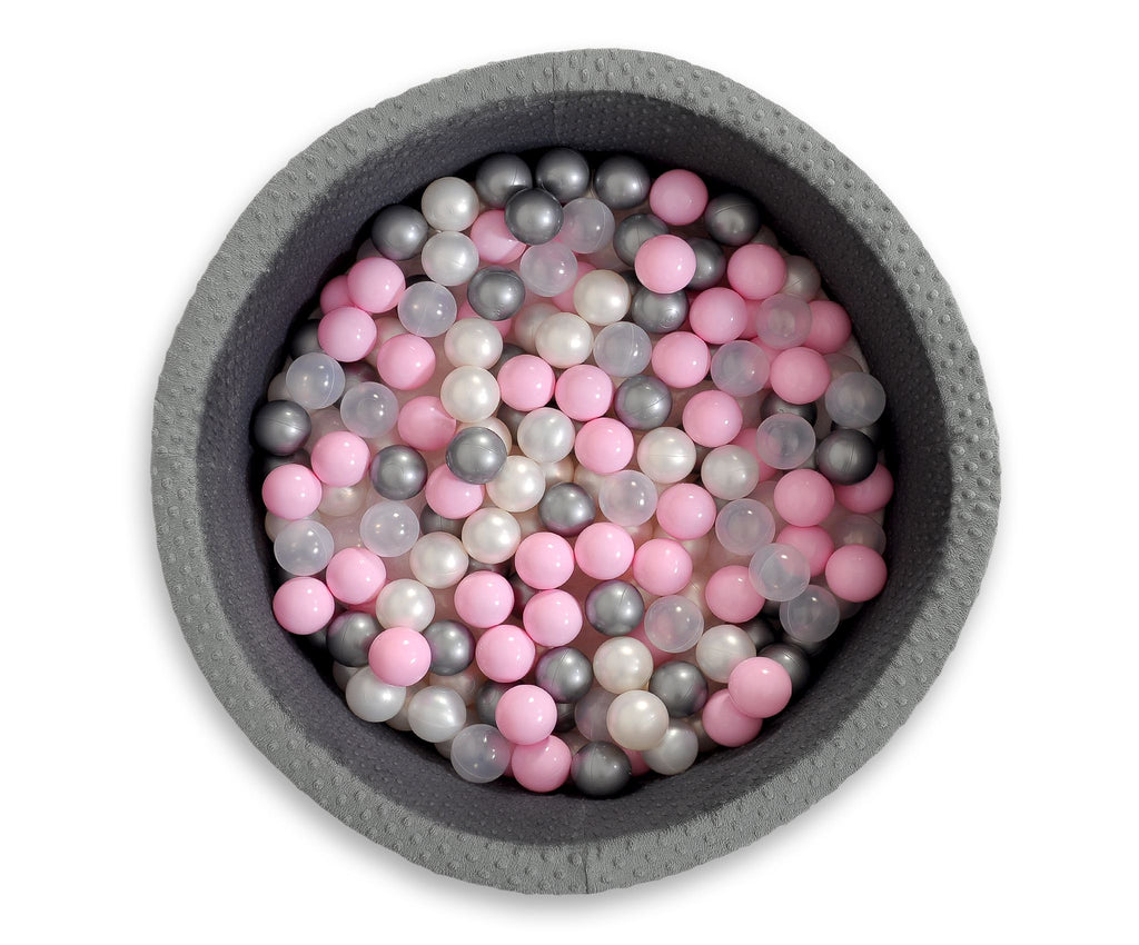 Ball-pit minky H-40 cm with balls 200pcs- dark grey