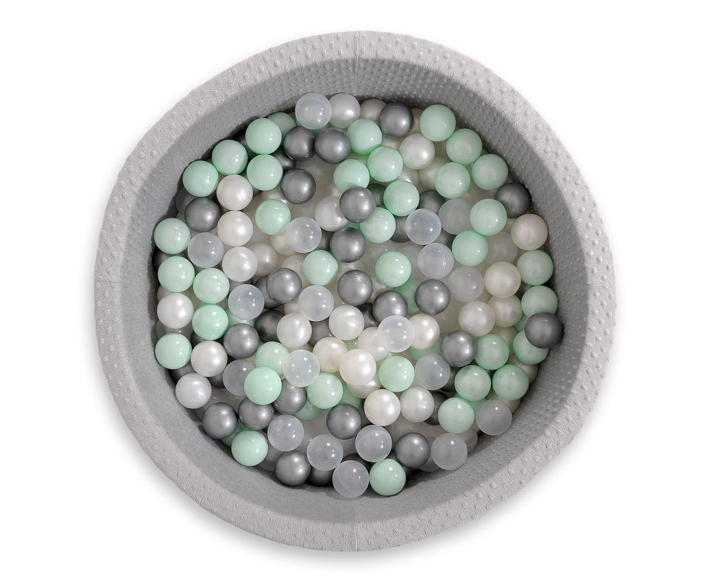 Ball-pit minky H-40 cm with balls 200pcs- gray