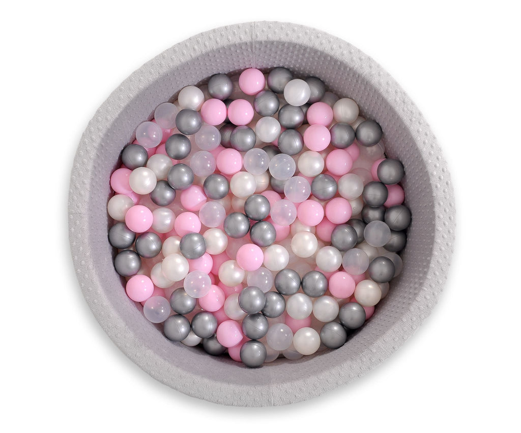 Ball-pit minky H-40 cm with balls 200pcs- gray