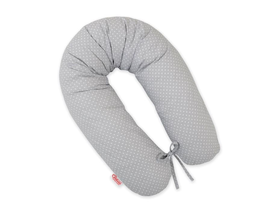Cotton pillowcase for pregnancy pillow Longer - Grey dots