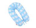 Cotton pillowcase for pregnancy pillow Longer - Blue elephants