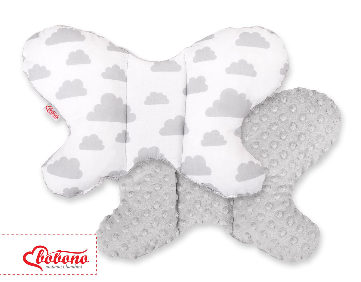 Double-sided anti shock cushion \"BUTTERFLY\" - clouds gray/gray